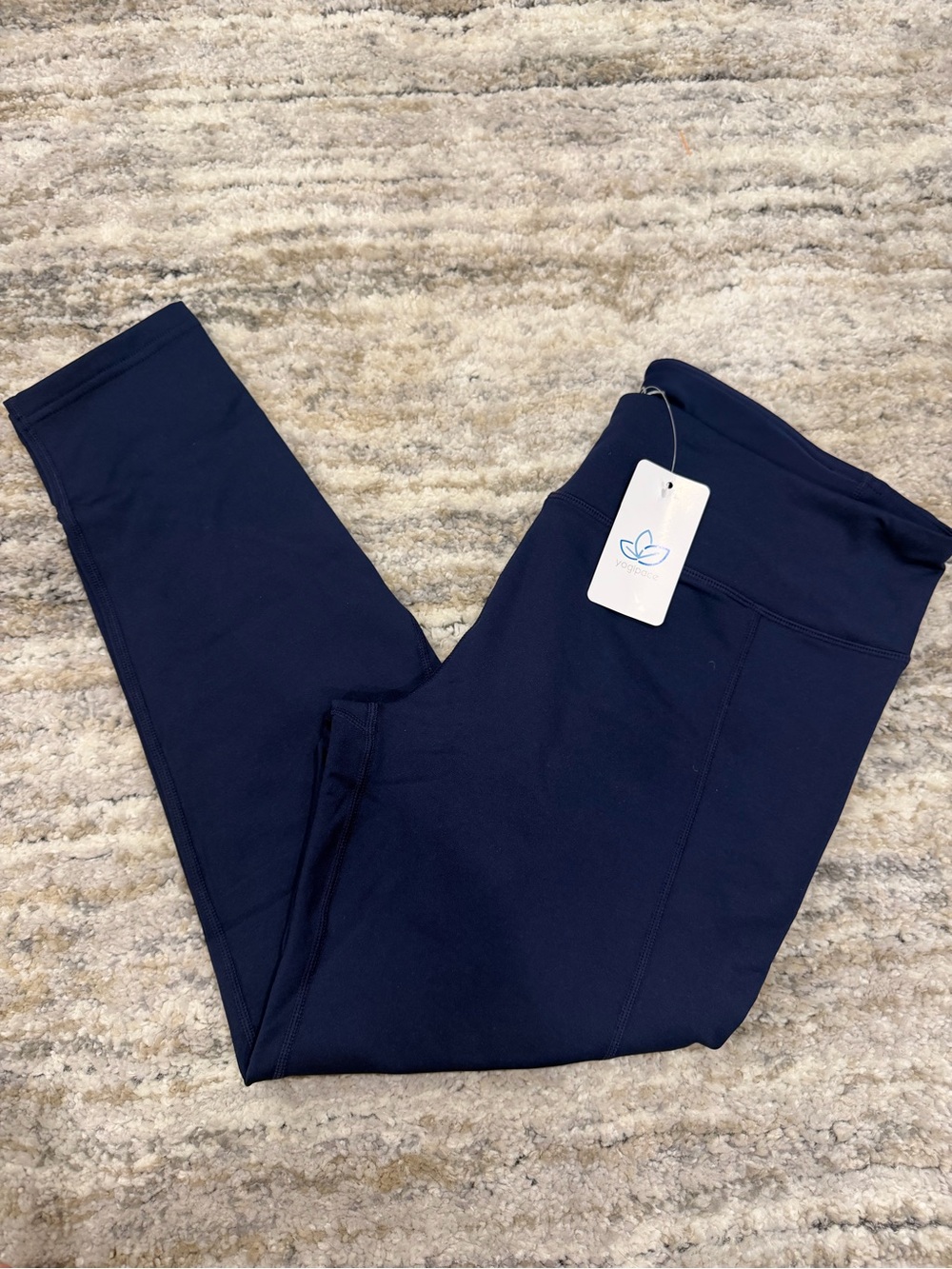 Yogipace Navy Blue Cropped Active Leggings